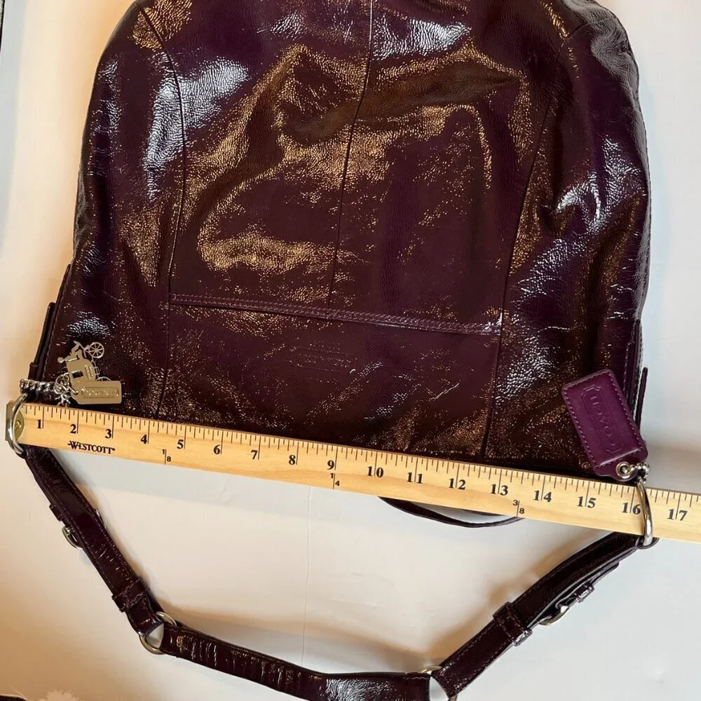 Coach HOBO Shoulder Bag, Purple Patent Leather with HANG TAGS zip close